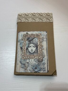 Vintage-Style Brown & Cream Decorative Notebook Functional Junk Journal